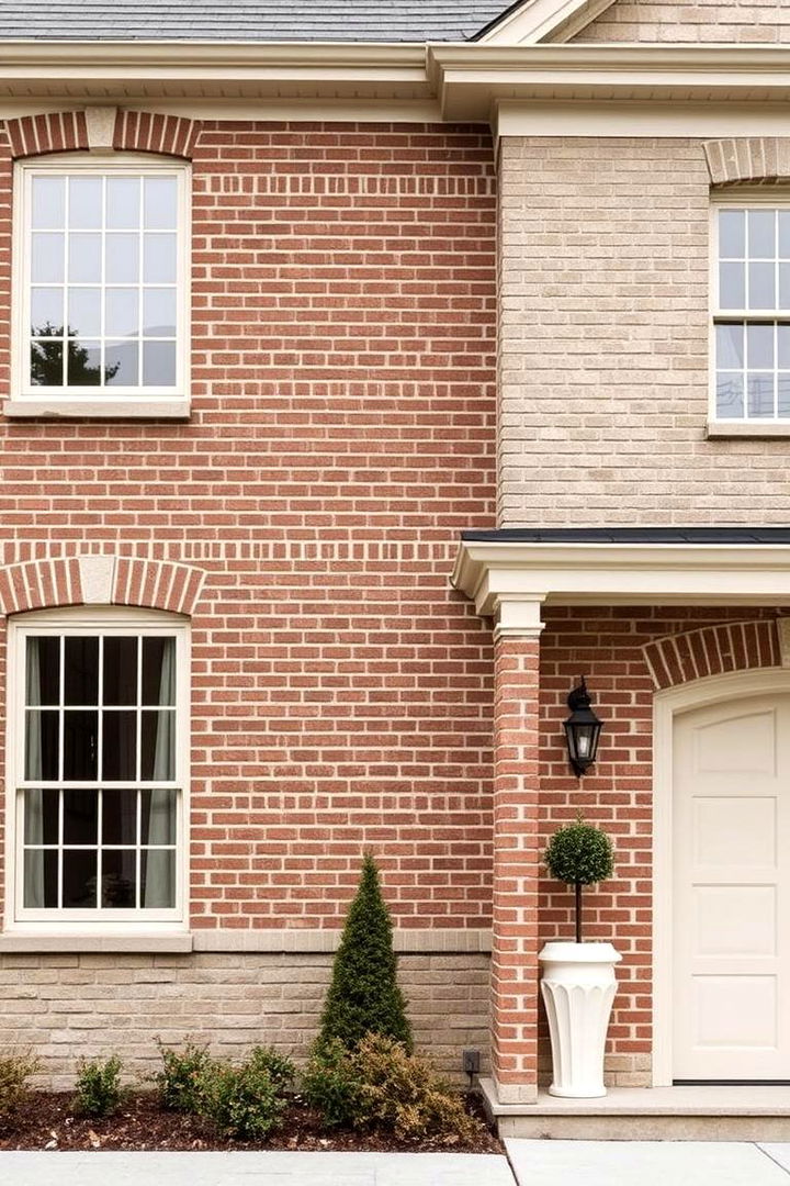 Elegant Stone Inspired Neutrals - 22 Exterior Brick Paint Color Ideas