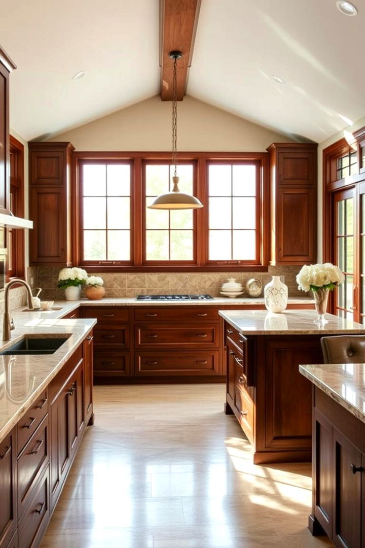 Elegant Stone and Wood Sunroom Kitchen - 22 Sunroom Kitchen Ideas