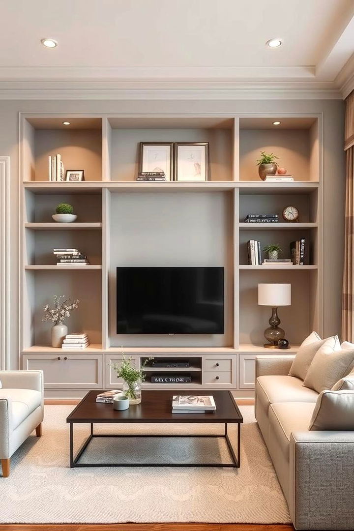 Elegant Storage Solutions - 22 Grey and Beige Living Room Ideas
