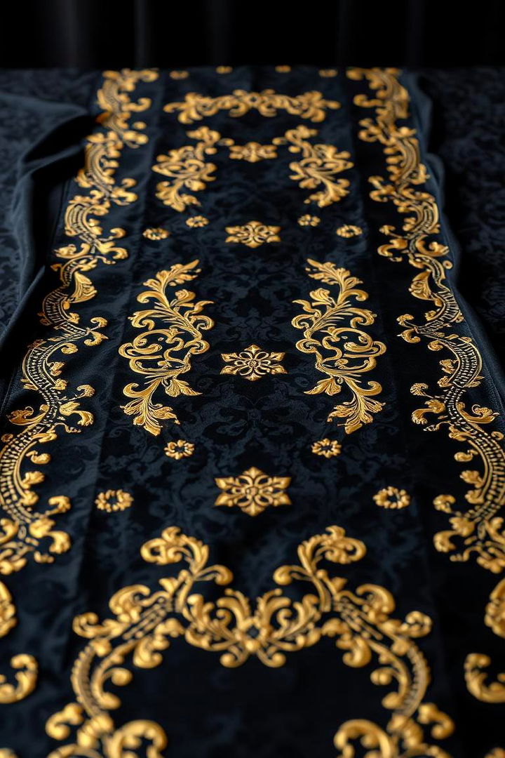 Elegant Table Runner Focus - 22 Black and Gold Centerpiece Ideas
