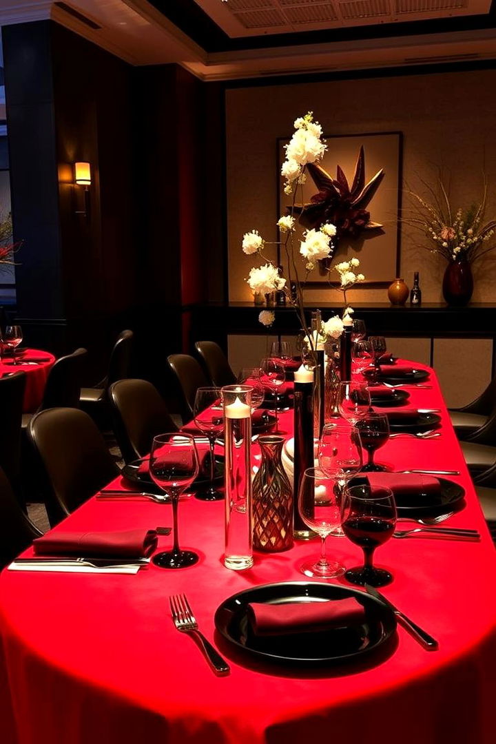Elegant Table Settings - 22 Red and Black Wedding Ideas