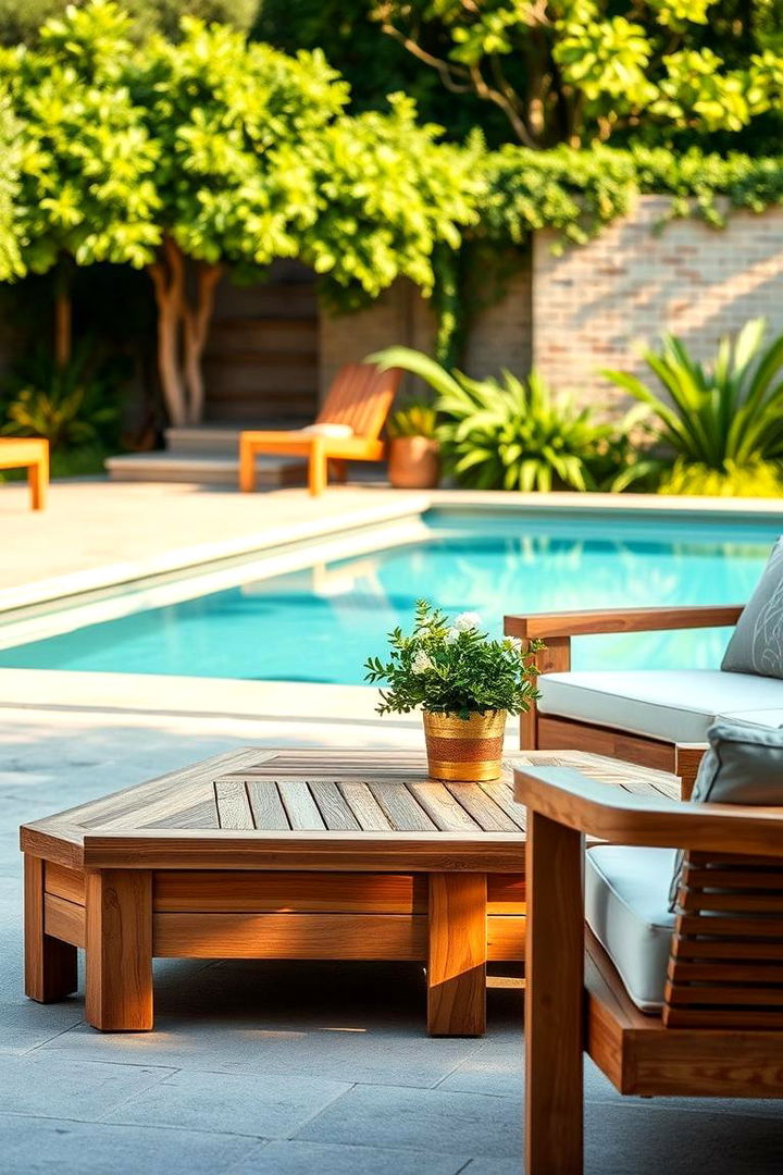 Elegant Teak Poolside Furniture - 22 Pool Furniture Ideas