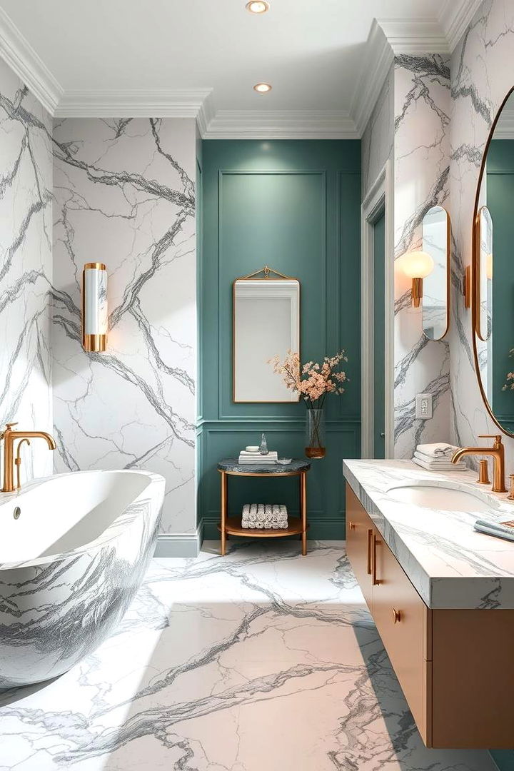 Elegant Teal and Marble Combinations - 22 Teal Bathroom Ideas