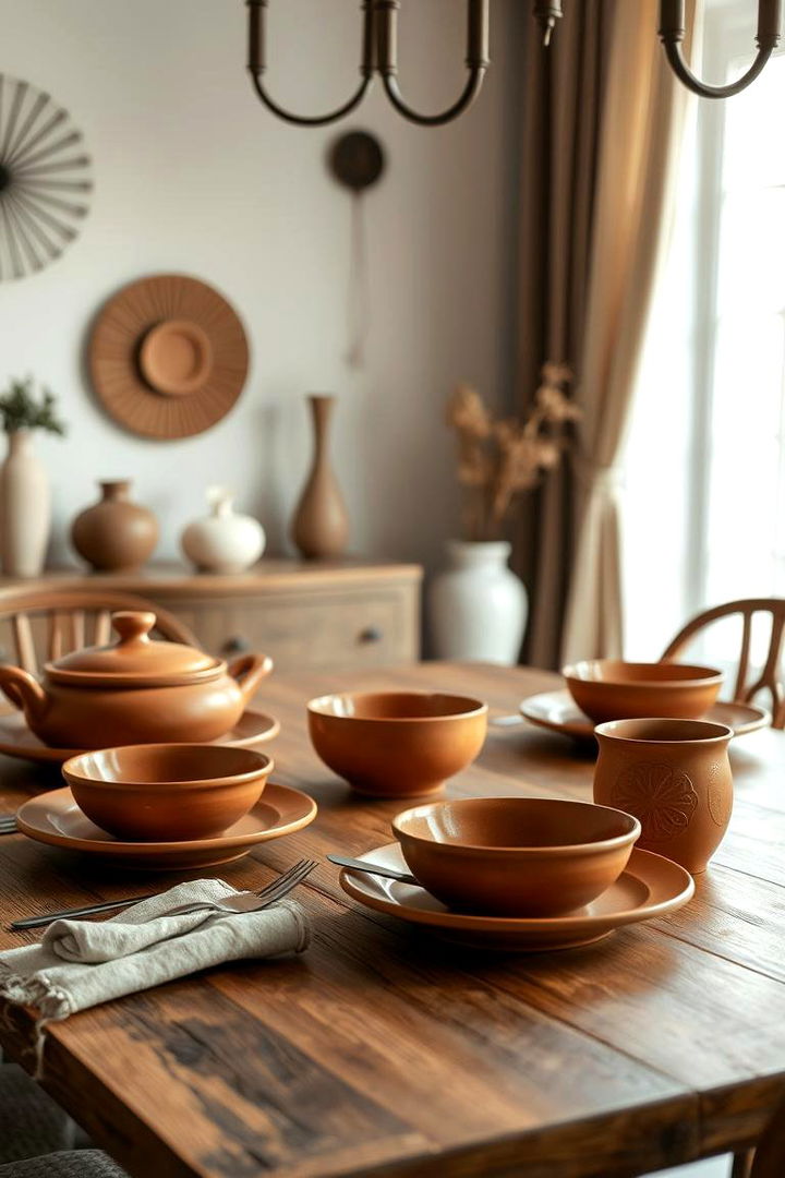 Elegant Terracotta Dinnerware - 22 terracotta home decor ideas