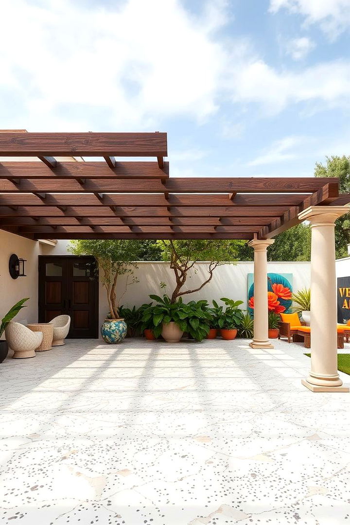 Elegant Terrazzo - 22 Pergola Flooring Ideas
