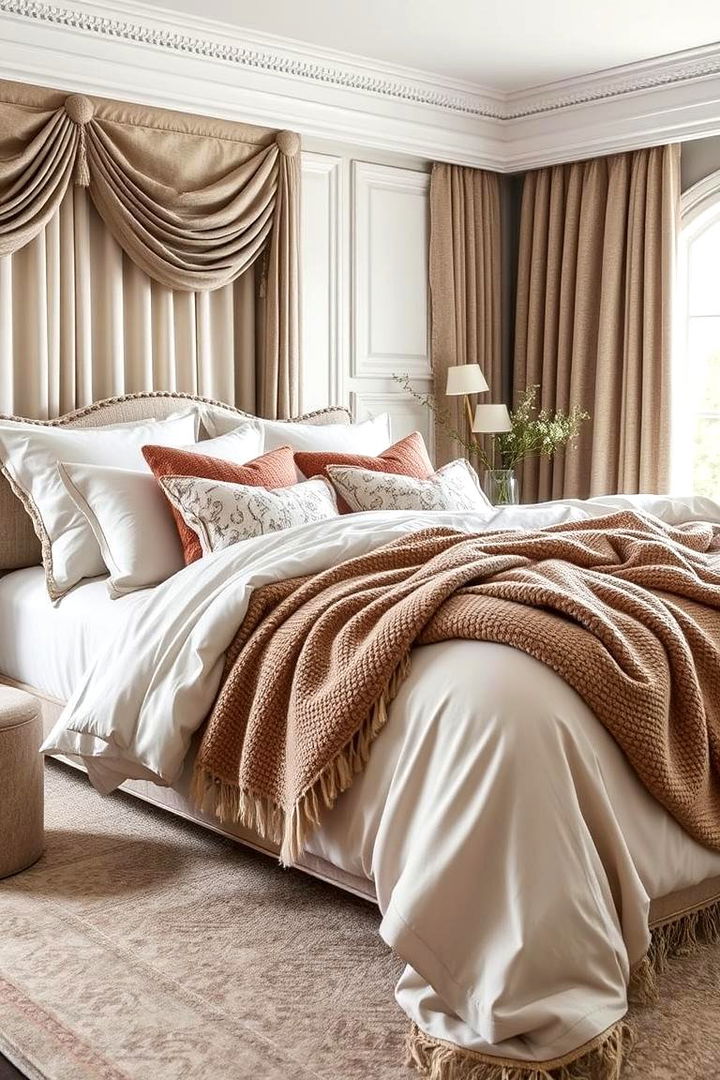 Elegant Textile Combinations - 22 Neutral Bedroom Ideas