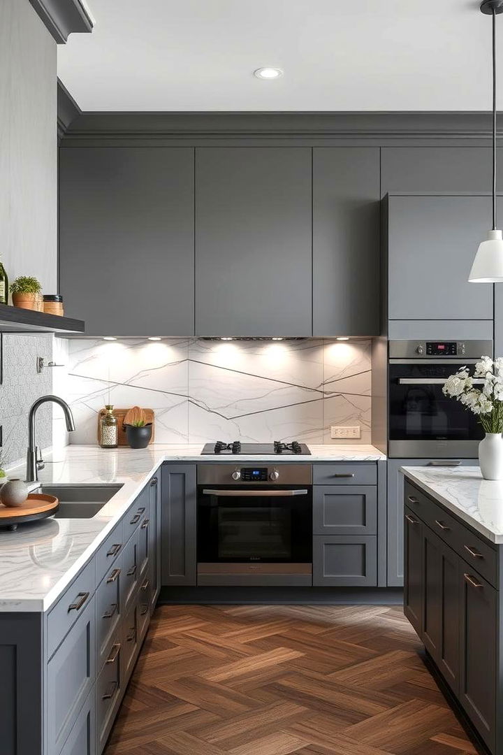 Elegant Textural Harmony - 22 Grey and White Kitchen Designs