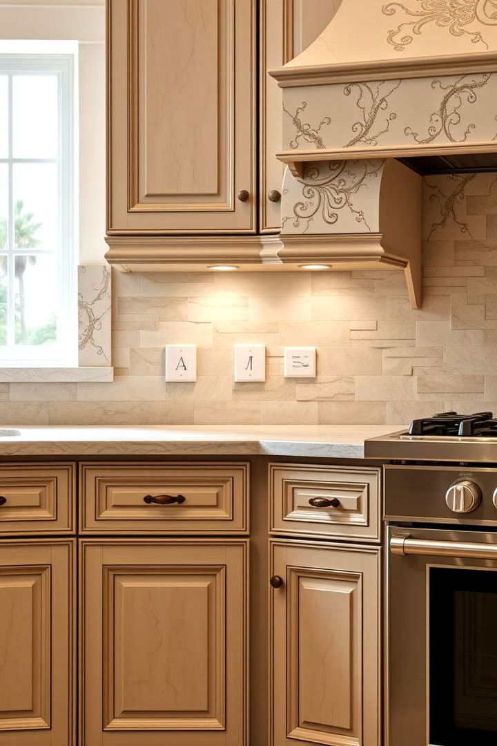 Elegant Texture Play - 22 Kitchens With Beige Kitchen Cabinets