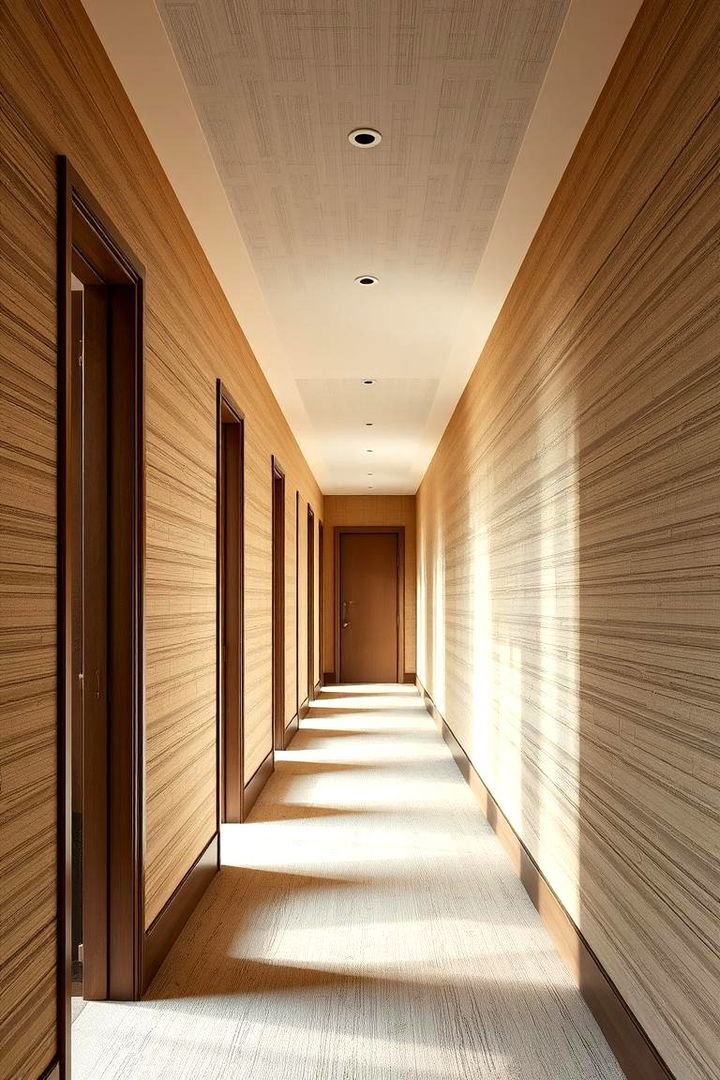 Elegant Textured Grasscloth - 22 Hallway Wallpaper Ideas