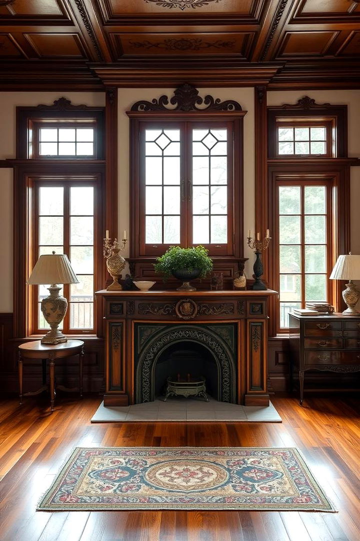 Elegant Traditional Charm - 22 Fireplace Between Windows Ideas