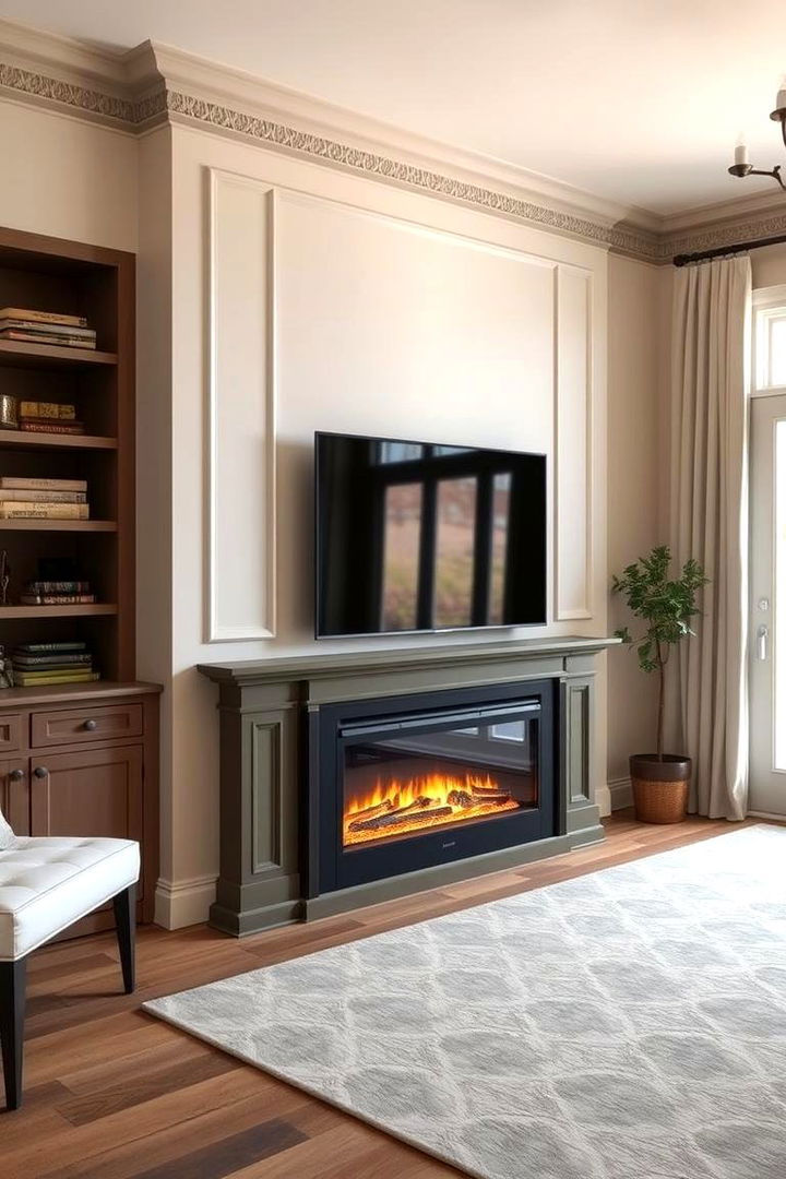 Elegant Traditional Meets Modern - 22 Electric Fireplace Ideas With Tv Above