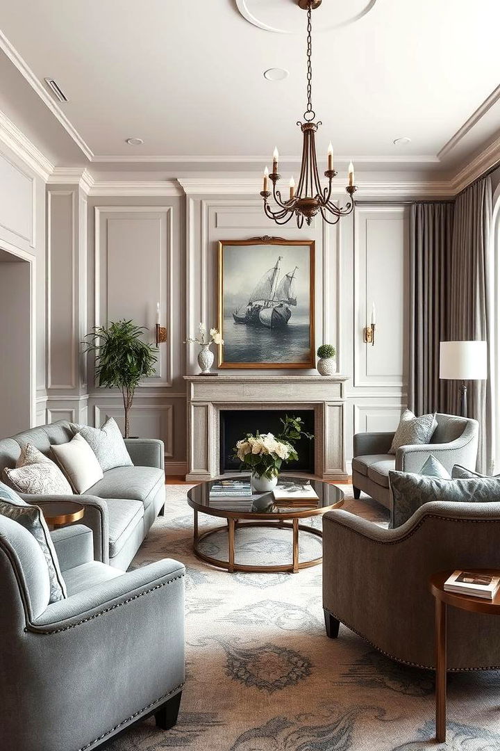 Elegant Transitional Living - 22 Grey and Beige Living Room Ideas