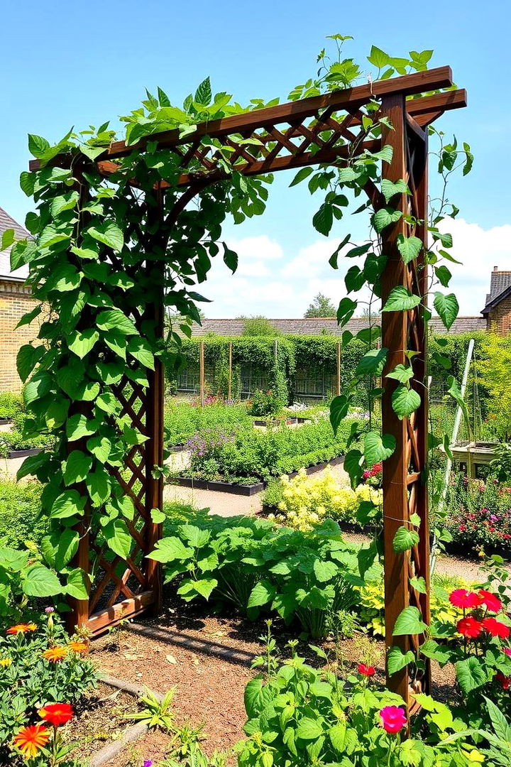 Elegant Trellis Fence for Climbing Vegetables - 22 Vegetable Garden Fence Ideas