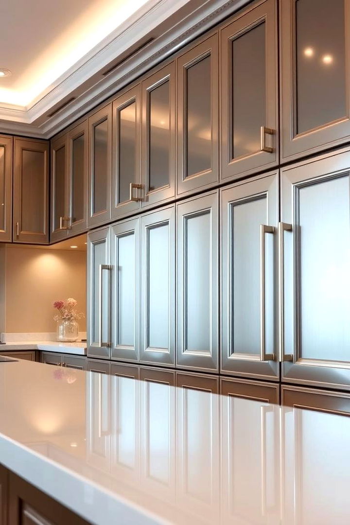 Elegant Two Tone with Metallic Finishes - 22 Two Tone Kitchen Cabinet Ideas
