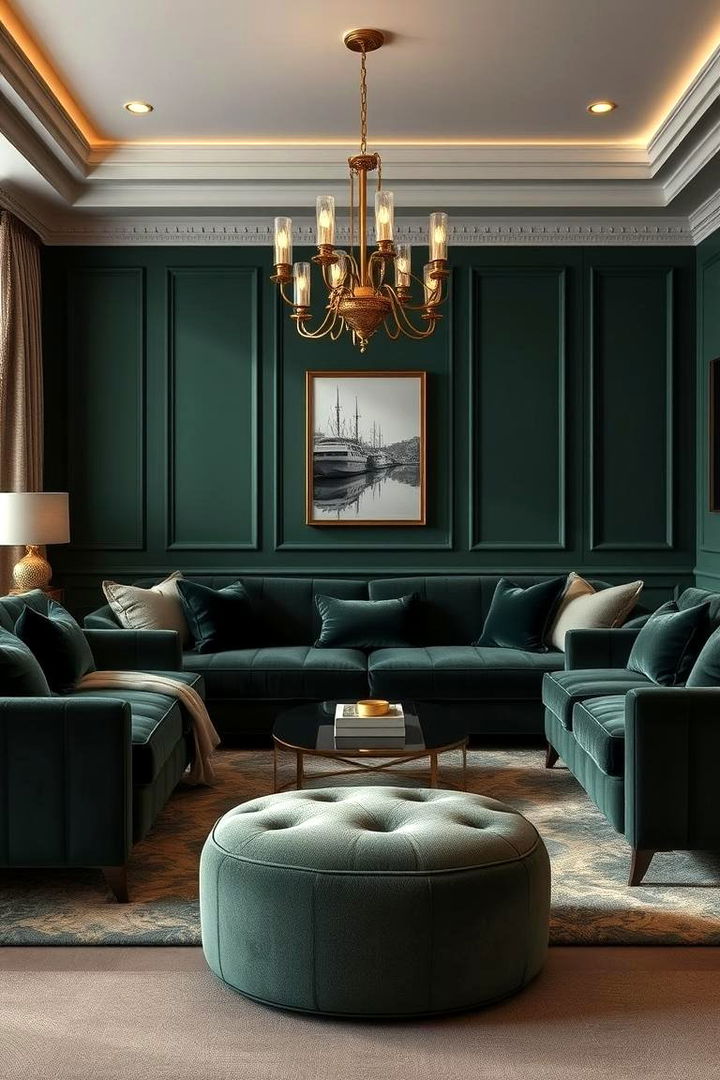 Elegant Upholstery Choices - 22 Forest Green Living Room Ideas
