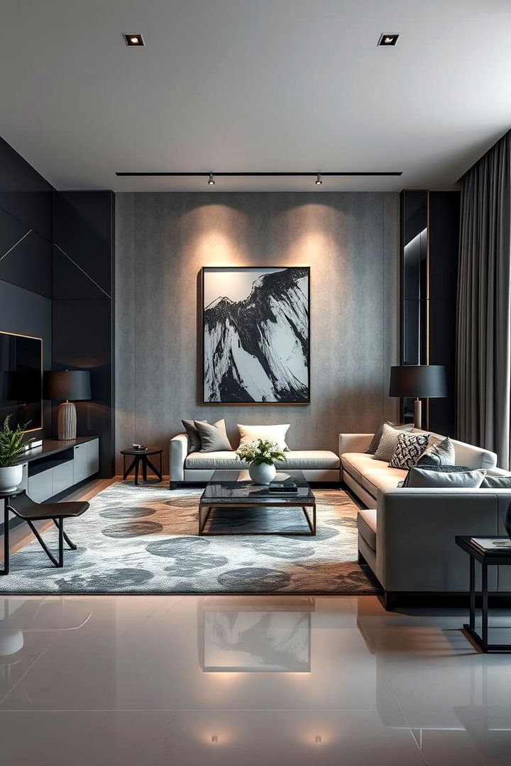 Elegant Urban Sophistication - 22 grey carpet living room ideas