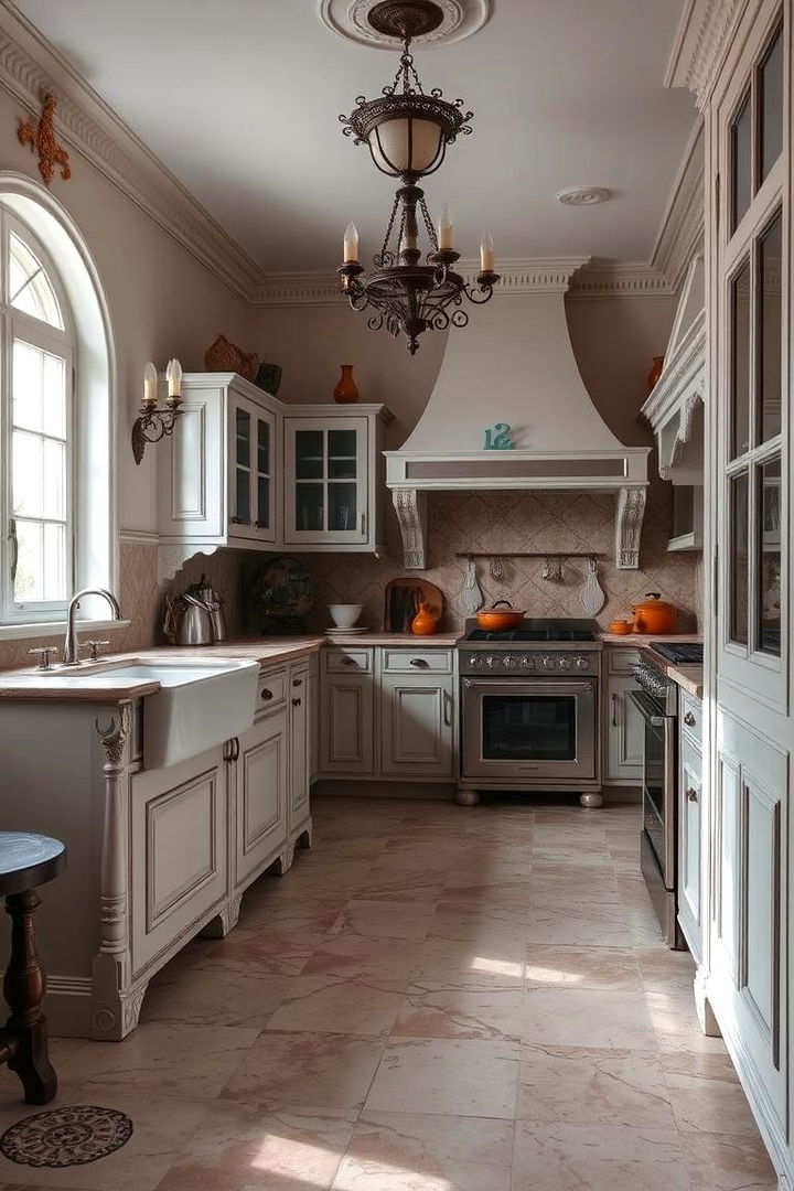 Elegant Vintage Details - 22 Travertine Floor Kitchen Ideas