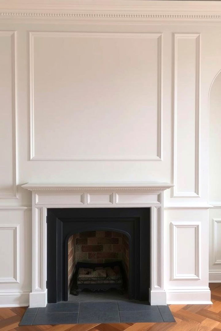 Elegant Wainscoting Detail - 22 Fireplace Wall Ideas