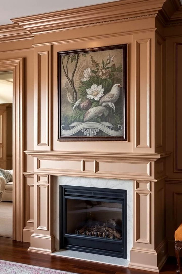 Elegant Wainscoting with Fireplace Integration - 22 Fireplace Built-in Ideas
