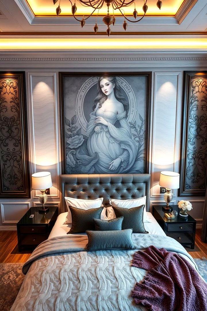 Elegant Wall Treatments Infuse Opulence - 22 Art Deco Bedroom Ideas