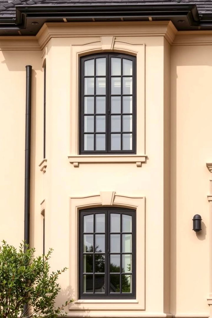 Elegant Window Accents - 22 beige and black house exterior ideas
