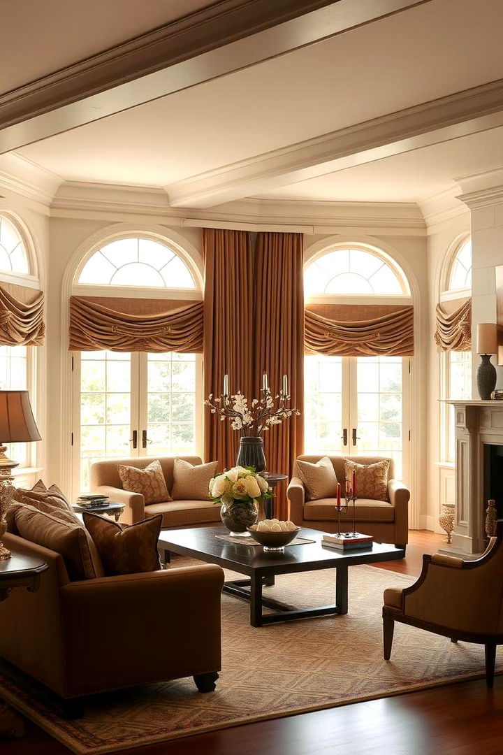 Elegant Window Treatments - 22 Cozy Living Room Ideas