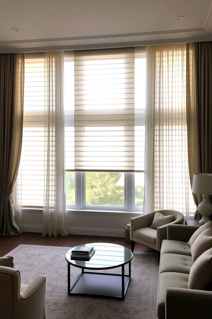 Elegant Window Treatments - 22 Grey and White Living Room Ideas