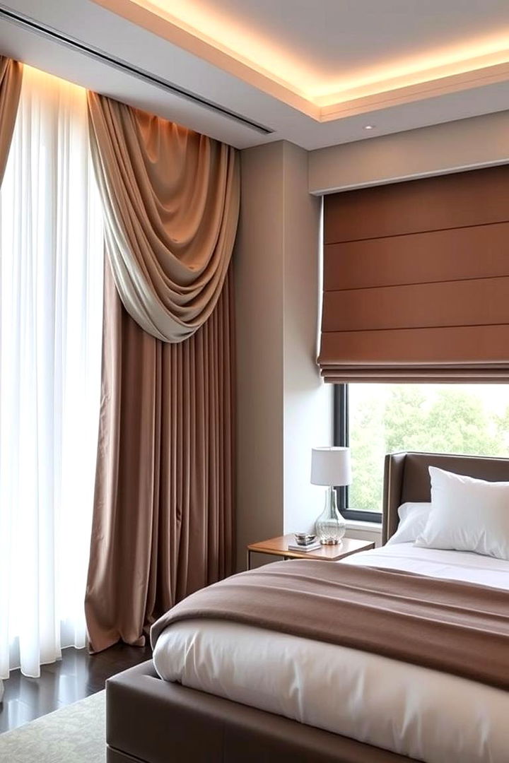 Elegant Window Treatments - 22 luxury modern bedroom ideas