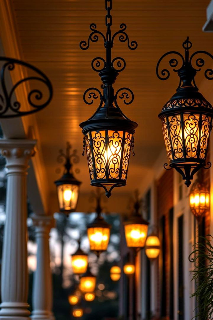 Elegant Wrought Iron Light Fixtures - 22 Victorian Porch Ideas