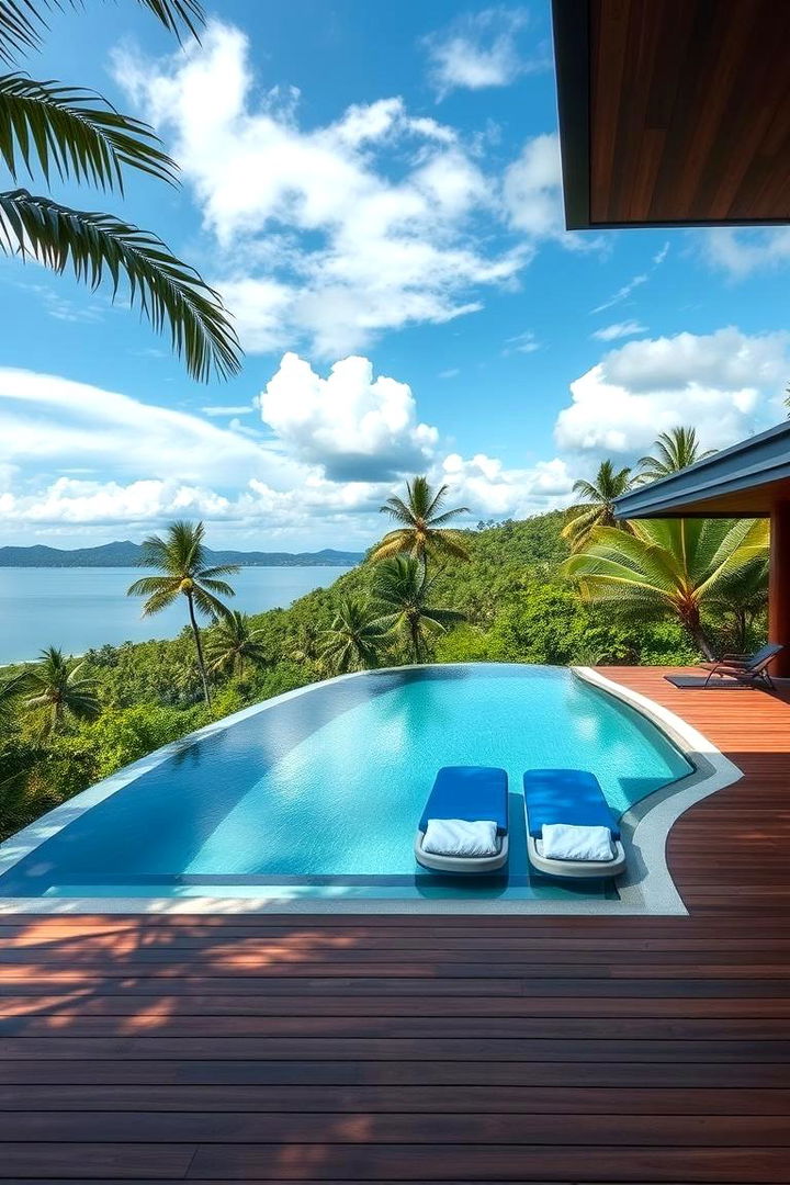 Elevated Decks with Infinity Pools - 22 Tropical Pool Landscaping Ideas