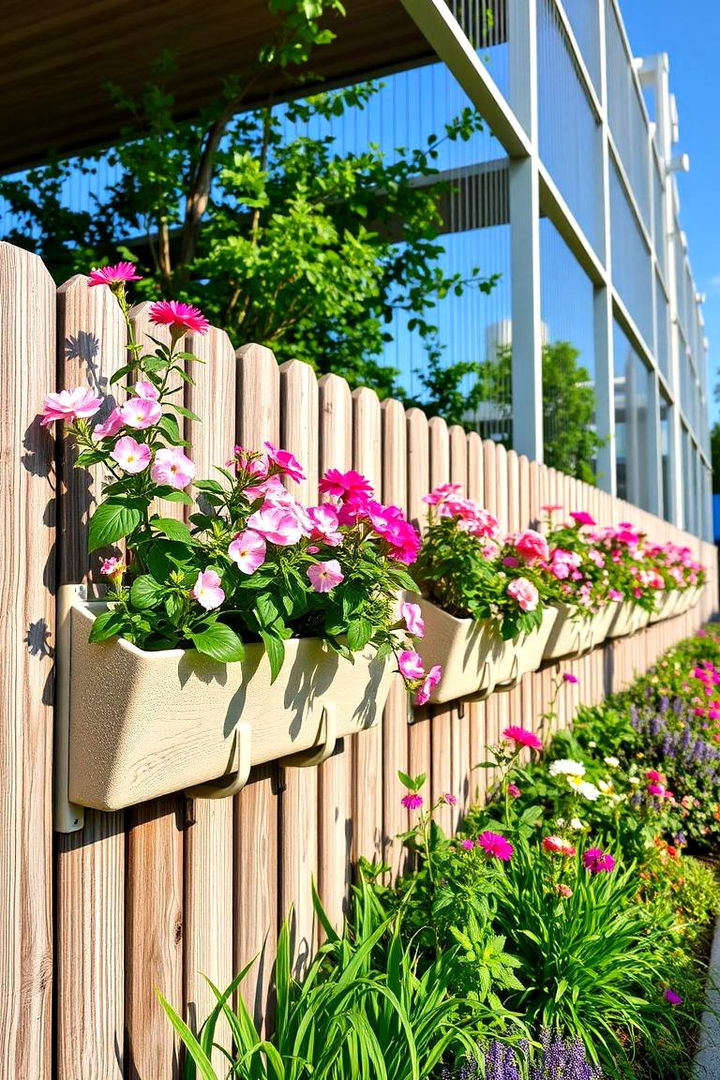 Elevated Fence with Integrated Planters - 22 Privacy Fence Ideas