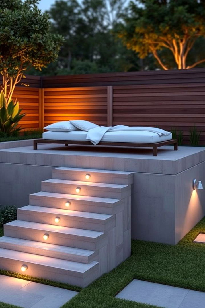 Elevated Garden Sleeper Lounge Area - 22 Garden Sleeper Ideas