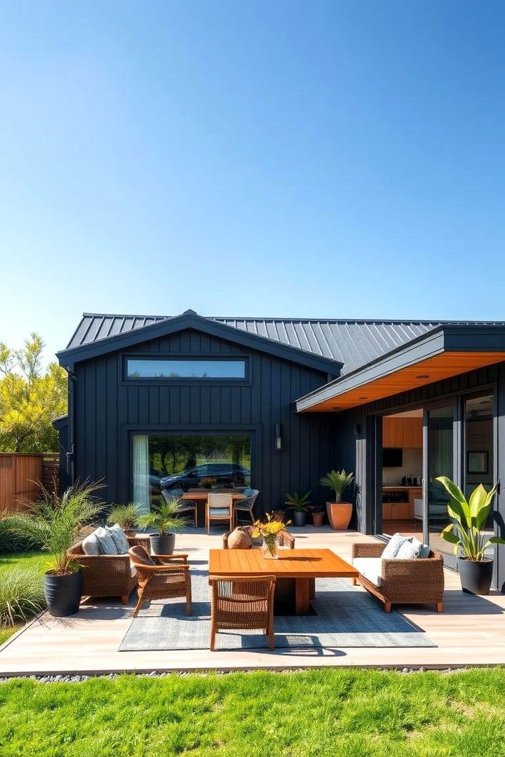 Elevated Outdoor Living Spaces - 22 Black House With Cedar Accents