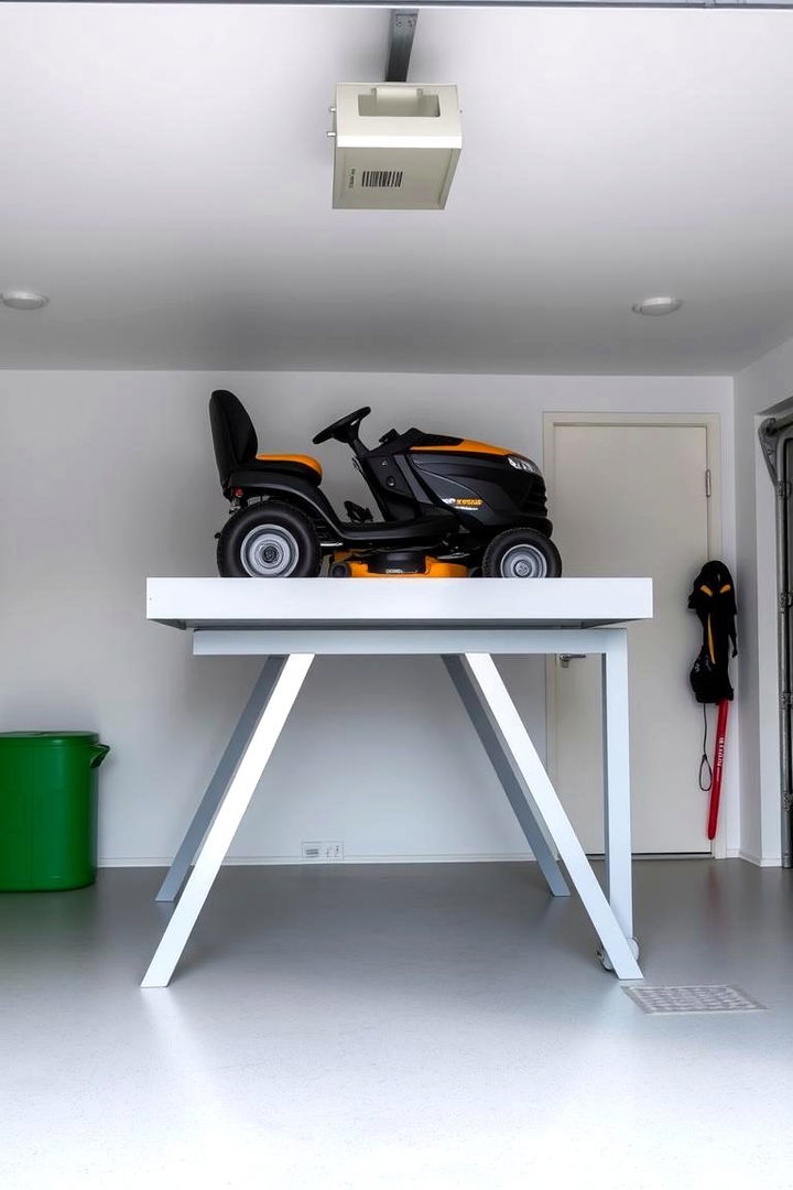 Elevated Platform Storage - 22 Lawn Mower Storage Ideas