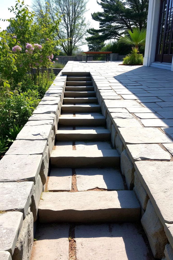 Elevated Stone Terrace - 22 Flagstone Walkway Ideas