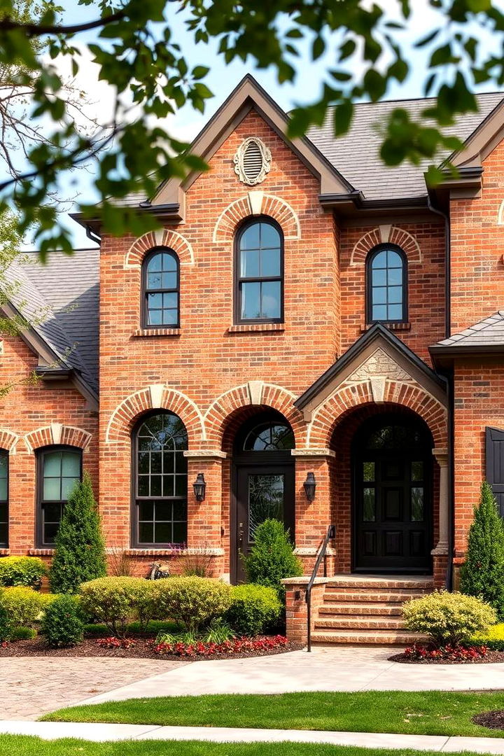 Elevating Neighborhood Aesthetics - 22 Brick Houses With Stone Accents