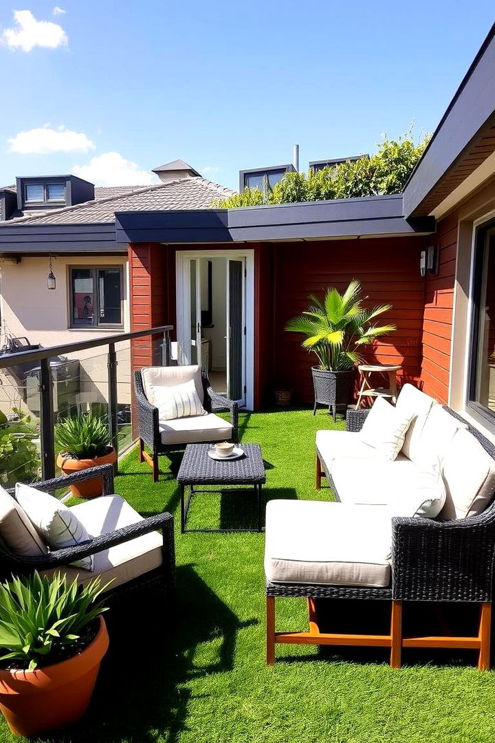 Elevating Outdoor Leisure Experiences - 22 Artificial Grass Balcony Design