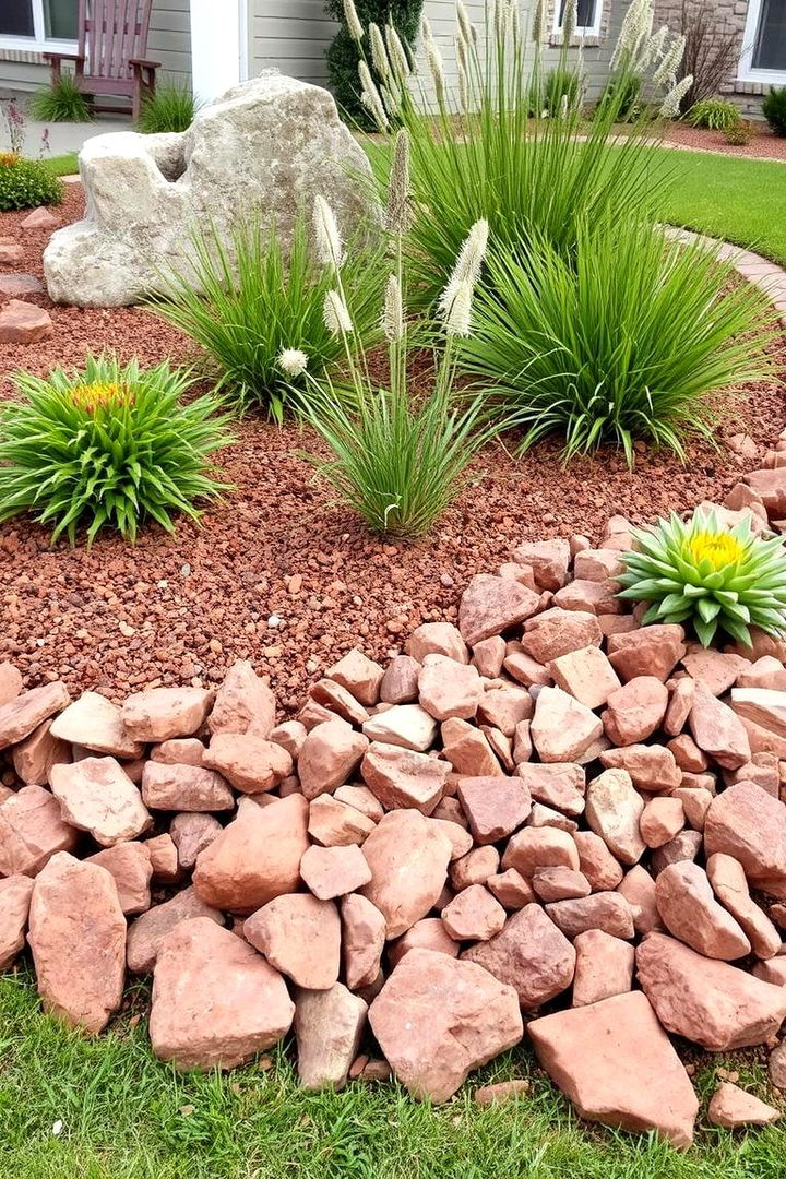 Elevating Rock Borders and Edging - 22 Red Lava Rock Landscaping Ideas