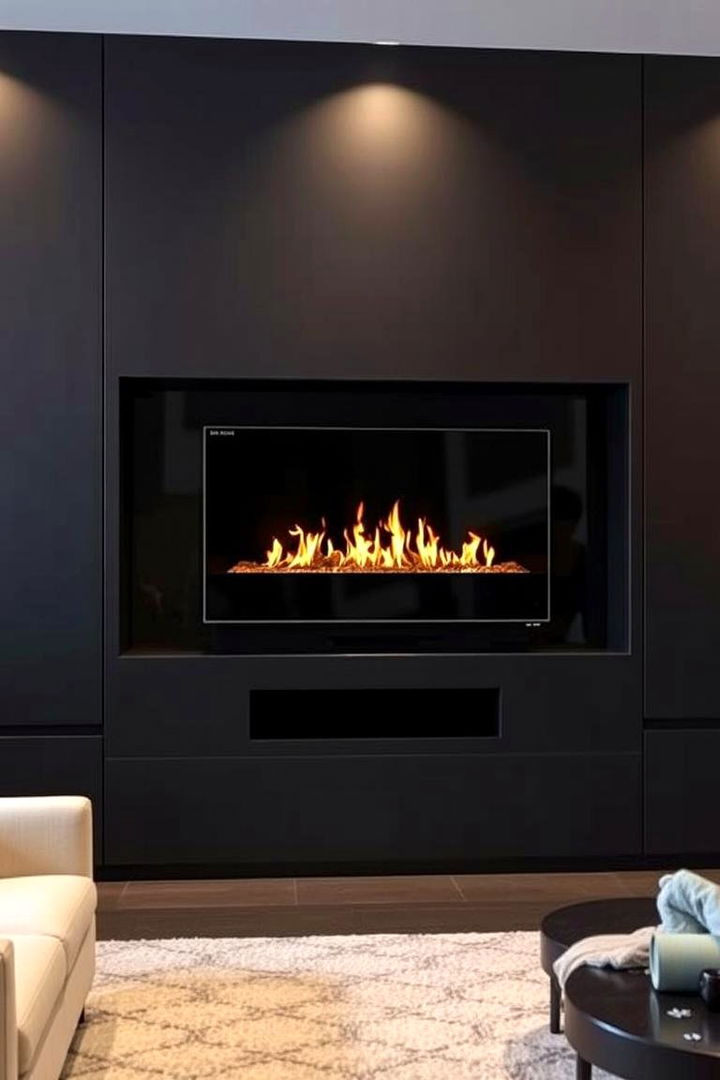 Embedded Media Wall Fireplace - 22 Modern Fireplace Ideas