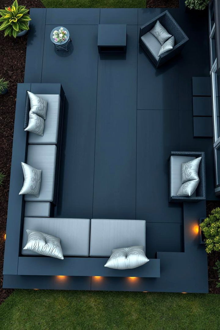 Embedded Seating Solutions - 22 black concrete patio ideas
