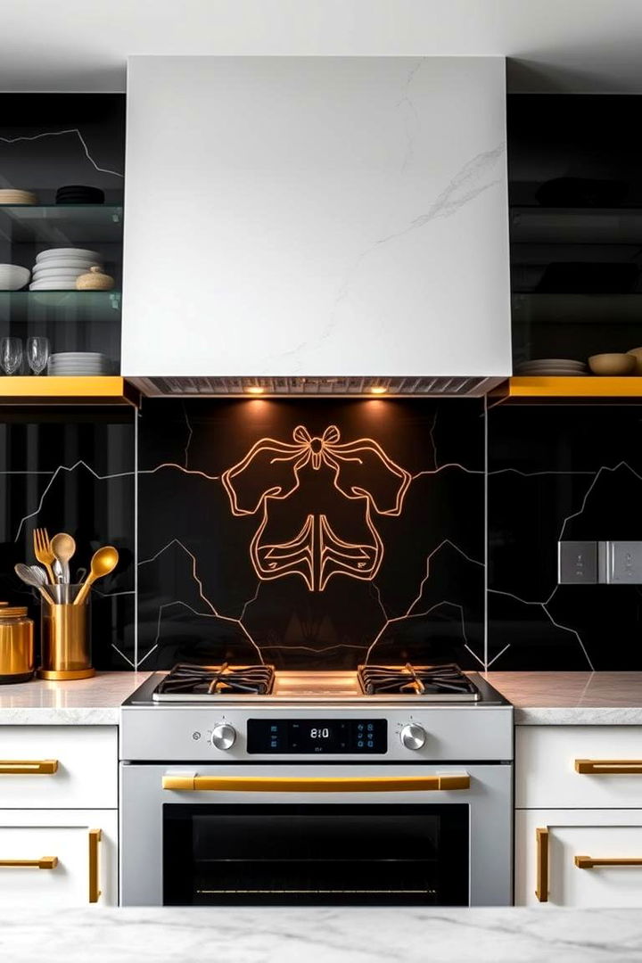 Embellished Appliance Features - 22 black white and gold kitchen ideas