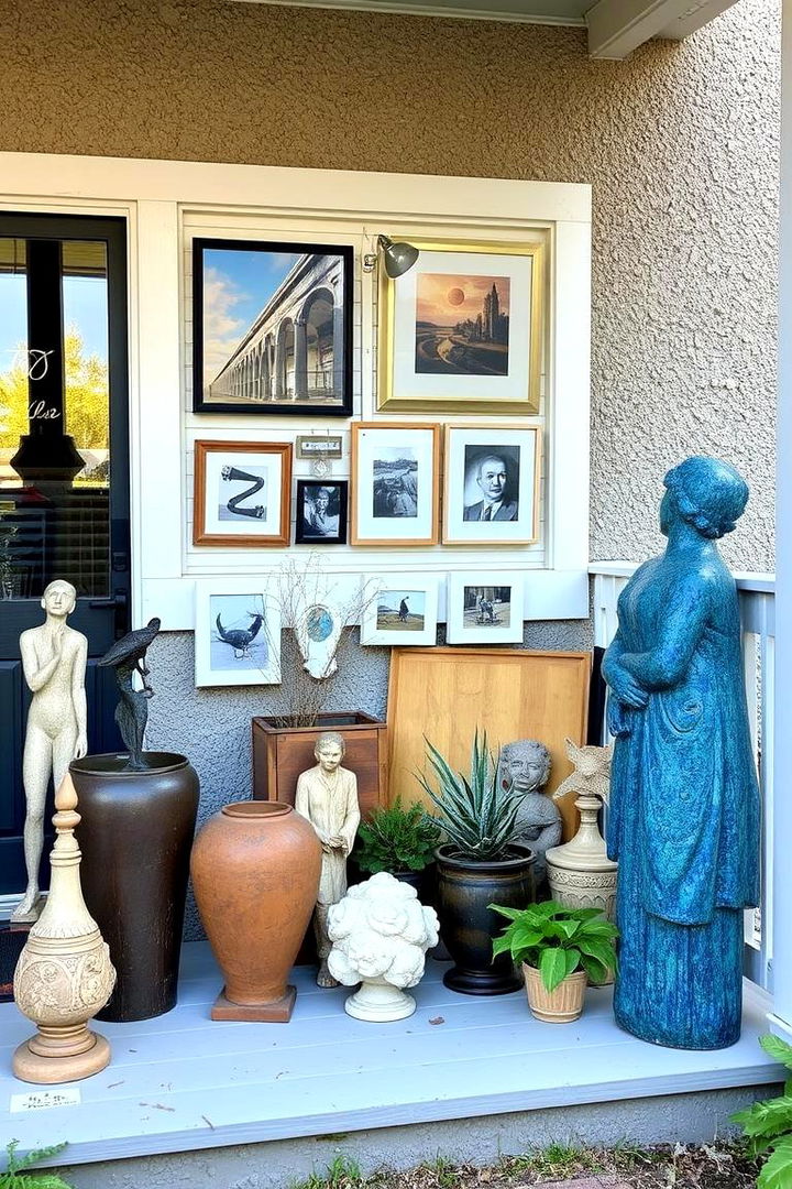 Embrace Innovative Outdoor Art Display - 22 Small Front Porch Ideas