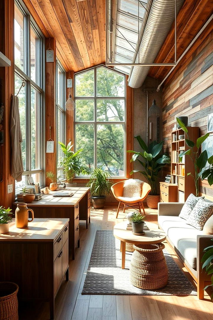 Embrace Sustainable Materials - 22 Sunroom Office Ideas