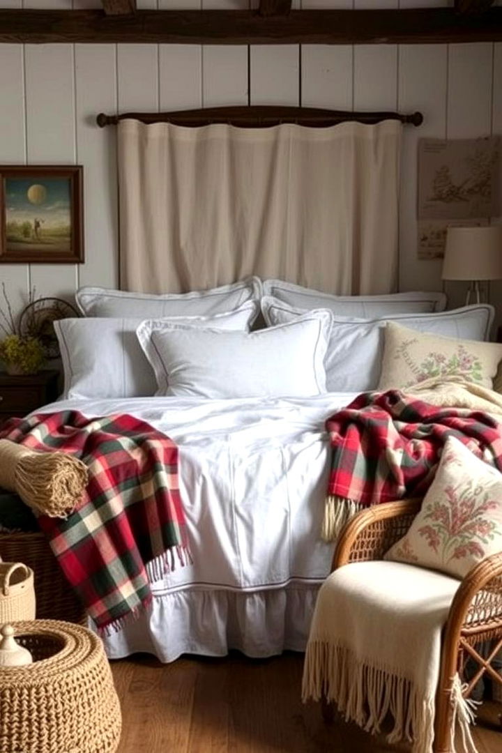 Embracing Cozy Country Linens - 22 Farmhouse Bedroom Ideas