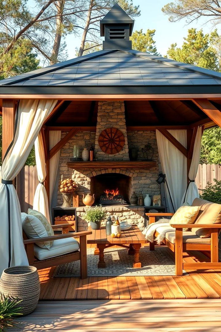 Embracing DIY and Professional Touches - 22 Gazebo With Fireplace