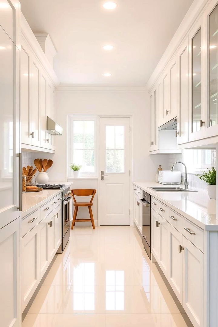 Embracing Light Colors for Bright Ambience - 22 Galley Kitchen Ideas