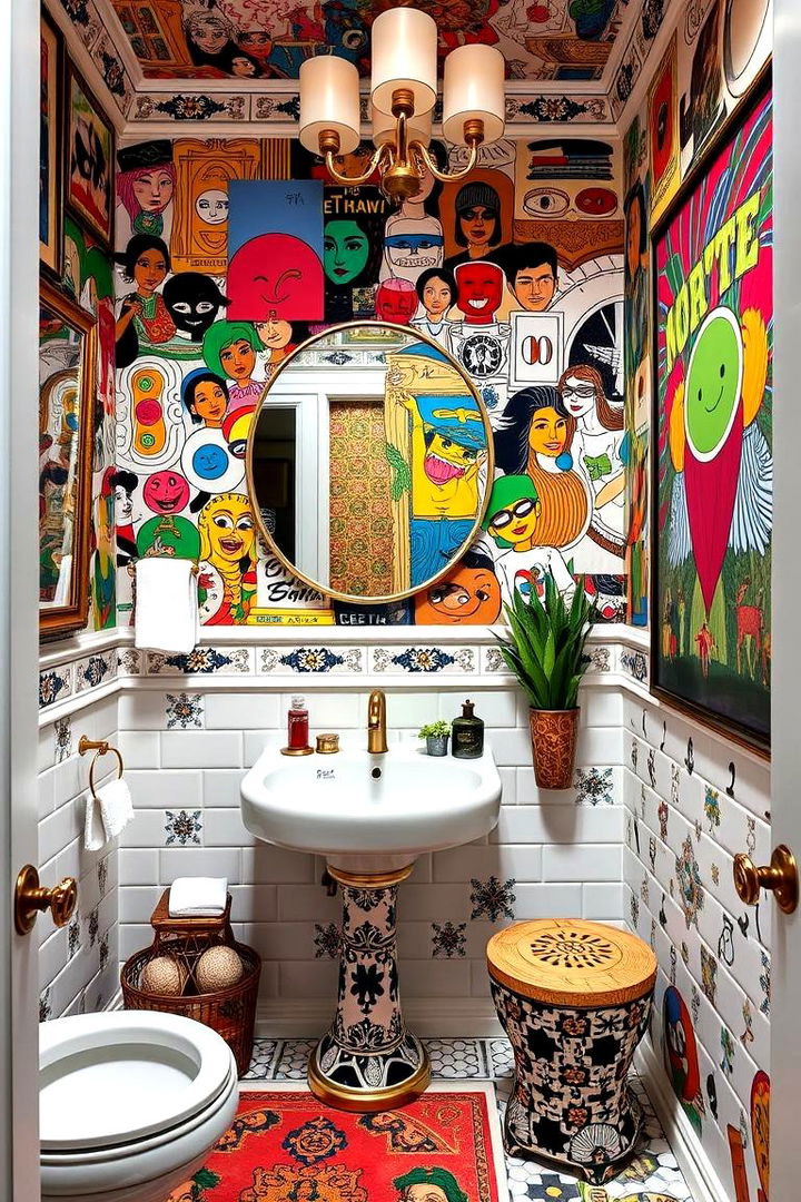 Embracing Maximalist Detailing - 22 Eclectic Powder Room Ideas