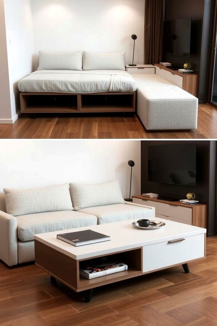 Embracing Multi Functional Furniture - 22 Small Living Room Ideas With Tv