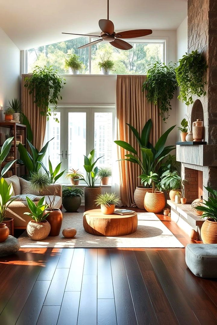 Embracing Natural Elements - 22 Dark Brown Floor Living Room Ideas