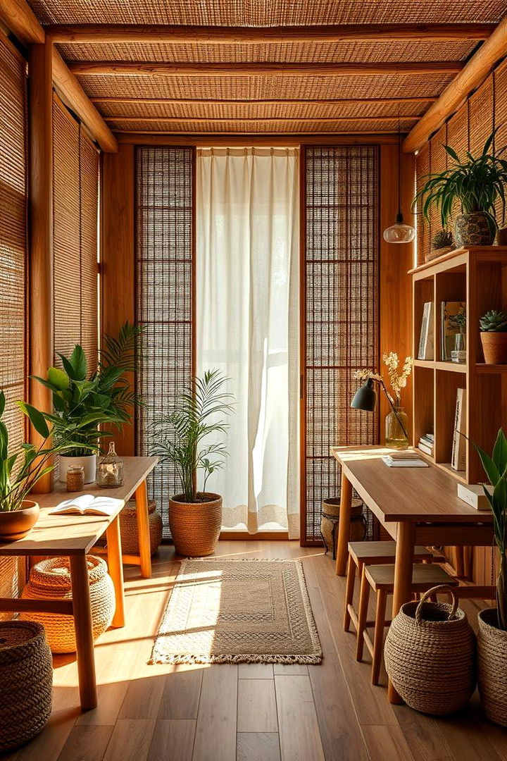 Embracing Natural Materials - 22 Bohemian Home Office Ideas